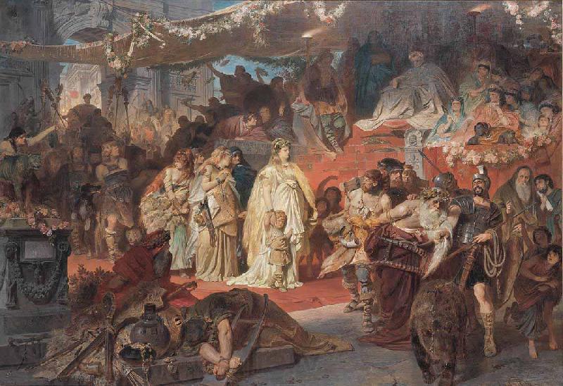 Karl von Piloty Thusnelda in the Triumphal Procession of Germanicus Norge oil painting art